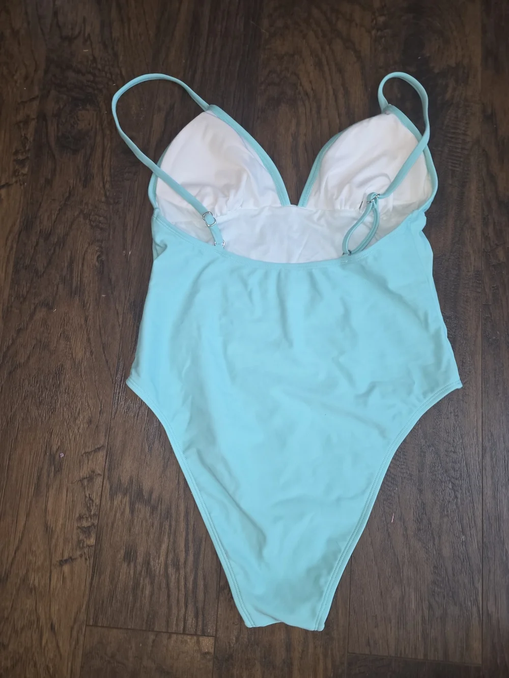 Light Aqua One-Piece Swimsuit with Adjustable Straps